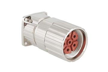 Standard connector, series B, M23 standard feed-through with coupling nut, incl. contacts