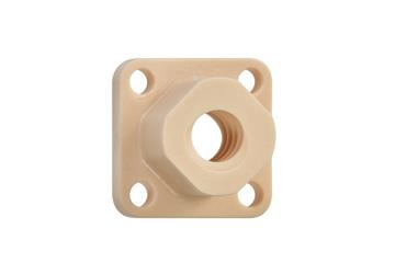 dryspin® injection-moulded flange lead screw nuts, thread cut, DST-JFRM