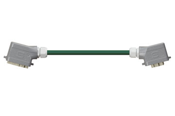 Han 6B Connector housing (pin) to Han 6B Connector housing (socket), Single locking lever on both sides, angled, PVC 6.8 x d