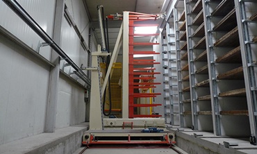 Shelving system for concrete blocks