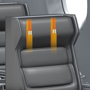 Aircraft interior: drylin profile guides in headrests