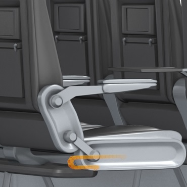 Aircraft interior: e-chain in horizontal seat adjustment
